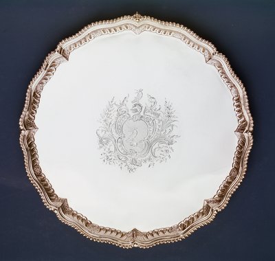Engraved salver, 18th century by American School